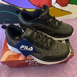 Fila Charcoal and Black Athletic Shoes